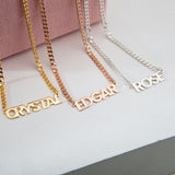 Custom Name Necklace with Bold Curb Chain