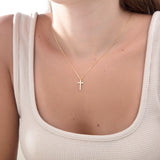 Zircon Diamond Cross Necklace For Women