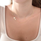 Sideways Cross Necklace For Women
