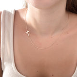 Sideways Cross Necklace For Women