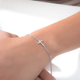 Dainty Diamond Cross Bracelet For Women