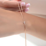 Dainty Diamond Cross Bracelet For Women