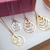 Personalized Multi Name Teardrop Necklace