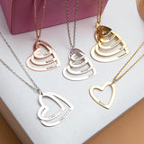Personalized Heart Family Multi Name Necklace