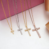 Zircon Diamond Cross Necklace For Women