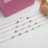 Custom Spaced Multi Birthstone Bracelet