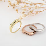 Personalized Name Signet Bar Ring - Personalized Jewelry