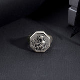 Sterling Silver Jesus & Cross Statement Ring