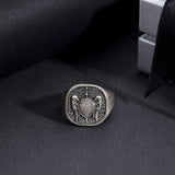 St. Michael Shield Signet Silver Ring - Archangel Michael Ring