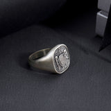 St. Michael Shield Signet Silver Ring - Archangel Michael Ring
