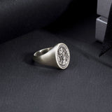 925 Sterling Silver Jesus Signet Ring