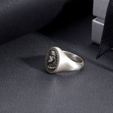 925 Sterling Silver Jesus Signet Ring