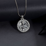 Silver Saint Francis Pendant, Saint Francis Men's Necklace, Christian Saint Francis Medallion, Religious Jewelry, Men's Gift, Gift For Her
