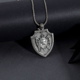 Sterling Silver Saint Michael Shield Necklace