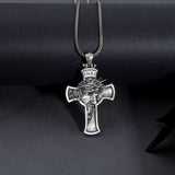 Men’s 925 Sterling Silver INRI Crucifix Necklace | Jesus Face Cross Pendant