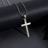 925 Sterling Silver Men’s Cross Pendant Necklace