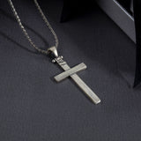 925 Sterling Silver Men’s Cross Pendant Necklace