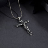 925 Sterling Silver Cross Necklace For Men - Jesus Crucifix Pendant