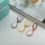 Teardrop White Opal Earrings