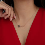 Pet Name Paw Print Heartbeat Necklace