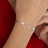 Personalized Heart Charm Bracelet with Initials