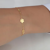 Pawprint & Initial Charm Bracelet