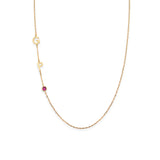 Sideways Initial Necklace with Birthstone – Personalized Letter Pendant