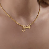 Custom Name Necklace with Cuban Chain