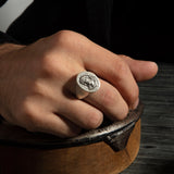 925 Sterling Silver Jesus Signet Ring