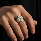 925 Sterling Silver Jesus Signet Ring