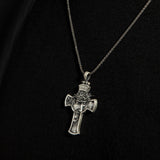Men’s 925 Sterling Silver INRI Crucifix Necklace | Jesus Face Cross Pendant