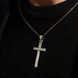 925 Sterling Silver Men’s Cross Pendant Necklace