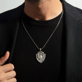 Sterling Silver Saint Michael Shield Necklace