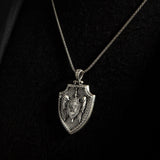 Sterling Silver Saint Michael Shield Necklace