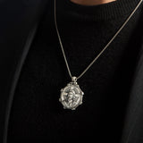 Men’s 925 Sterling Silver Jesus Pendant Necklace