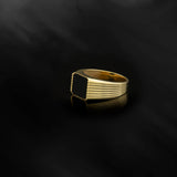 Men’s Black Onyx Square Gold Ring – Solid 10K, 14K & 18K Gold