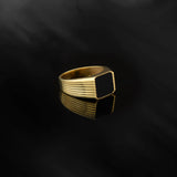 Men’s Black Onyx Square Gold Ring – Solid 10K, 14K & 18K Gold