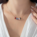 Personalized Oval Birthstone Necklace