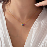 Baguette Shape Birthstone Necklace