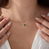 Baguette Shape Birthstone Necklace