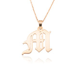 Custom Old English Initial Necklace