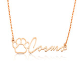 Custom Pet Name Necklace with Paw Print – Animal Lover Jewelry