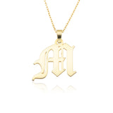 Custom Old English Initial Necklace