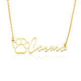 Custom Pet Name Necklace with Paw Print – Animal Lover Jewelry