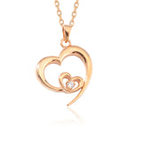 Double Heart Necklace with Diamond in rose gold