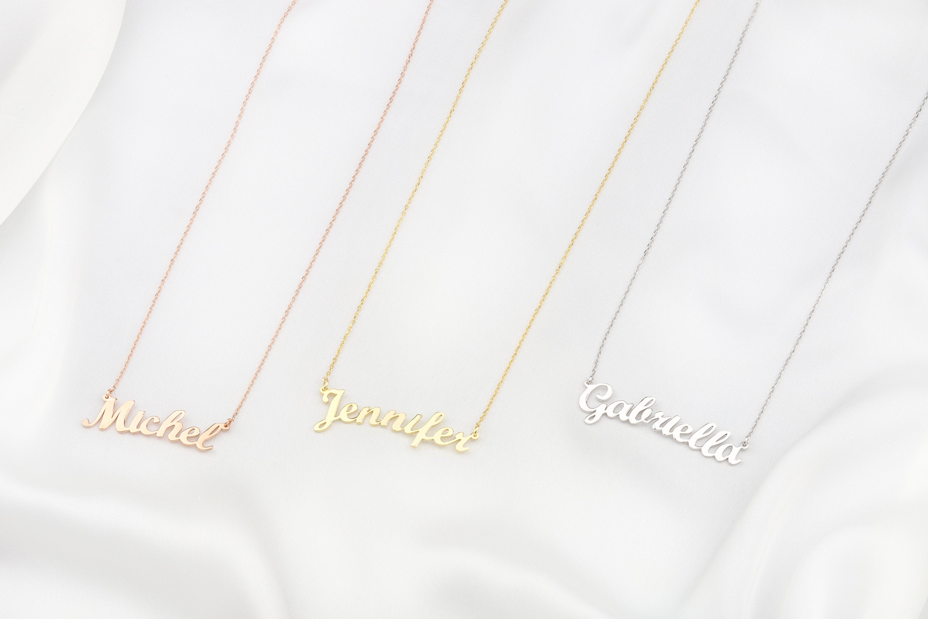 Silver Name Necklaces For Women, Custom Gift For Mothers, 14K Gold Name Necklace, Personalized Gifts, Birthday Gifts, Gift For Mothers Day