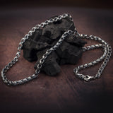 Cross Patterned Chain Necklace, Chain Necklace For Man, 925 Silver Unique Oxidized Silver Chain, Gift For Dad, Unique Gift For Father's Day