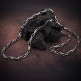 Sterling Silver Chunky Chain Necklace For Men, Oxidized Silver Link Chain Necklaces, Best Gifts For Boyfriends, Unique Gift For Father's Day