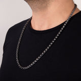 Cross Patterned Chain Necklace, Chain Necklace For Man, 925 Silver Unique Oxidized Silver Chain, Gift For Dad, Unique Gift For Father's Day