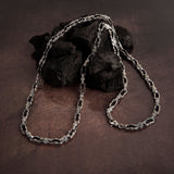 Sterling Silver Chunky Chain Necklace For Men, Oxidized Silver Link Chain Necklaces, Best Gifts For Boyfriends, Unique Gift For Father's Day